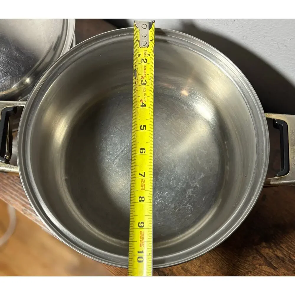 Vintage Sunhak Stainless Steel Lesstopia 3 Piece Steamer & Stock Pot 5 Qts